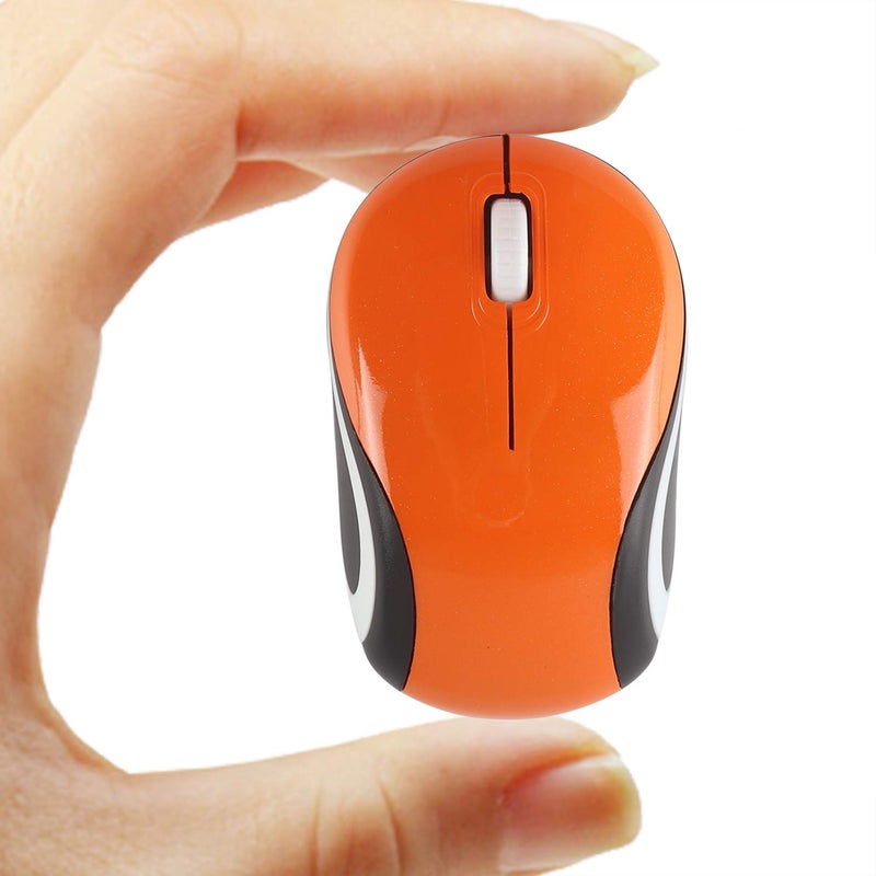 elec Space Mini Small Wireless Mouse for Travel Optical Portable Mini Cordless Mice with USB Receiver for PC Laptop Computer (Orange) - Image 4